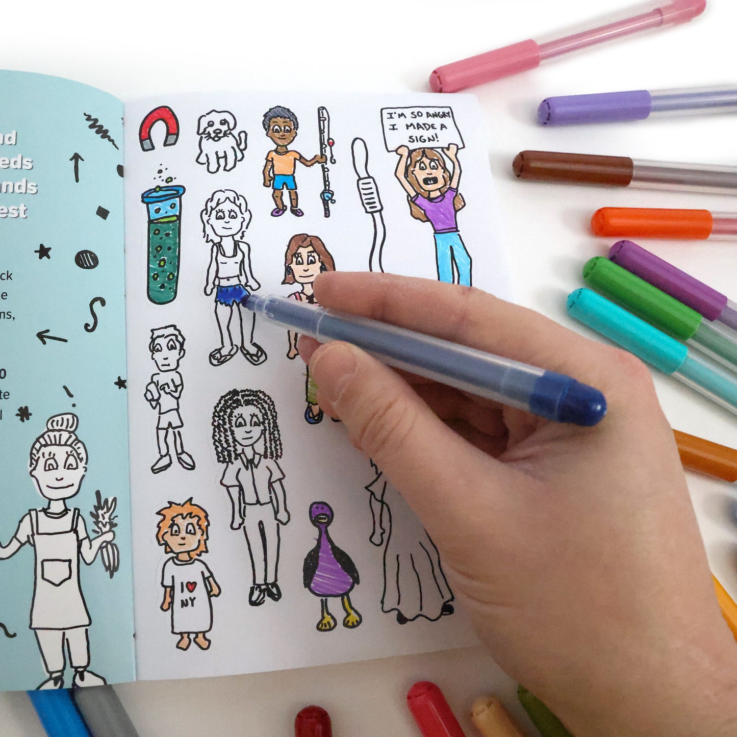 Squiggle Doodles: Adult Sticker Coloring Book for Bored, Anxious and Immature Grownups - Volume 1